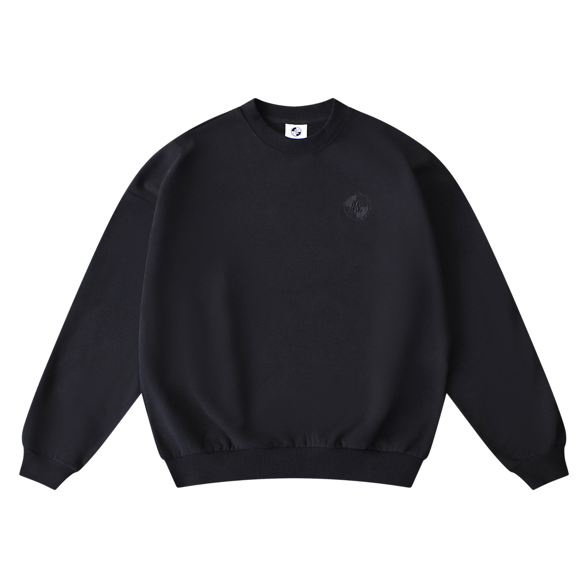 Mainichi (Every Day) Crewneck - Black (Embroidered Logo) – Crooked