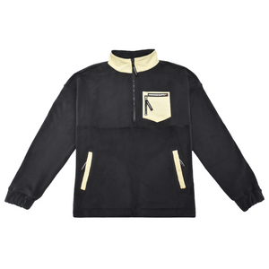 Comfy Fleece 1/2 Zip - Charcoal & Cream