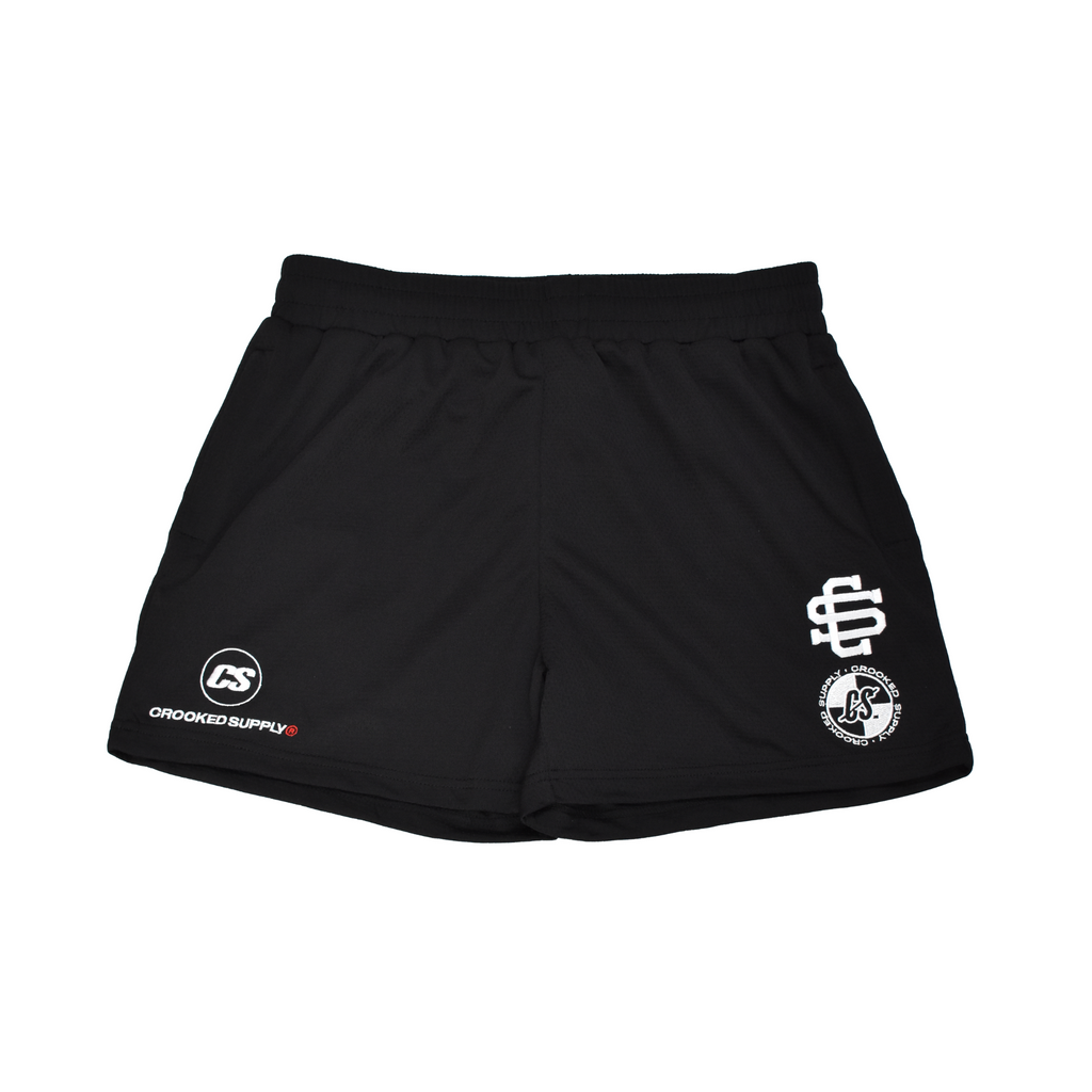 Logo Mesh Shorts - Black (5" Inseam)