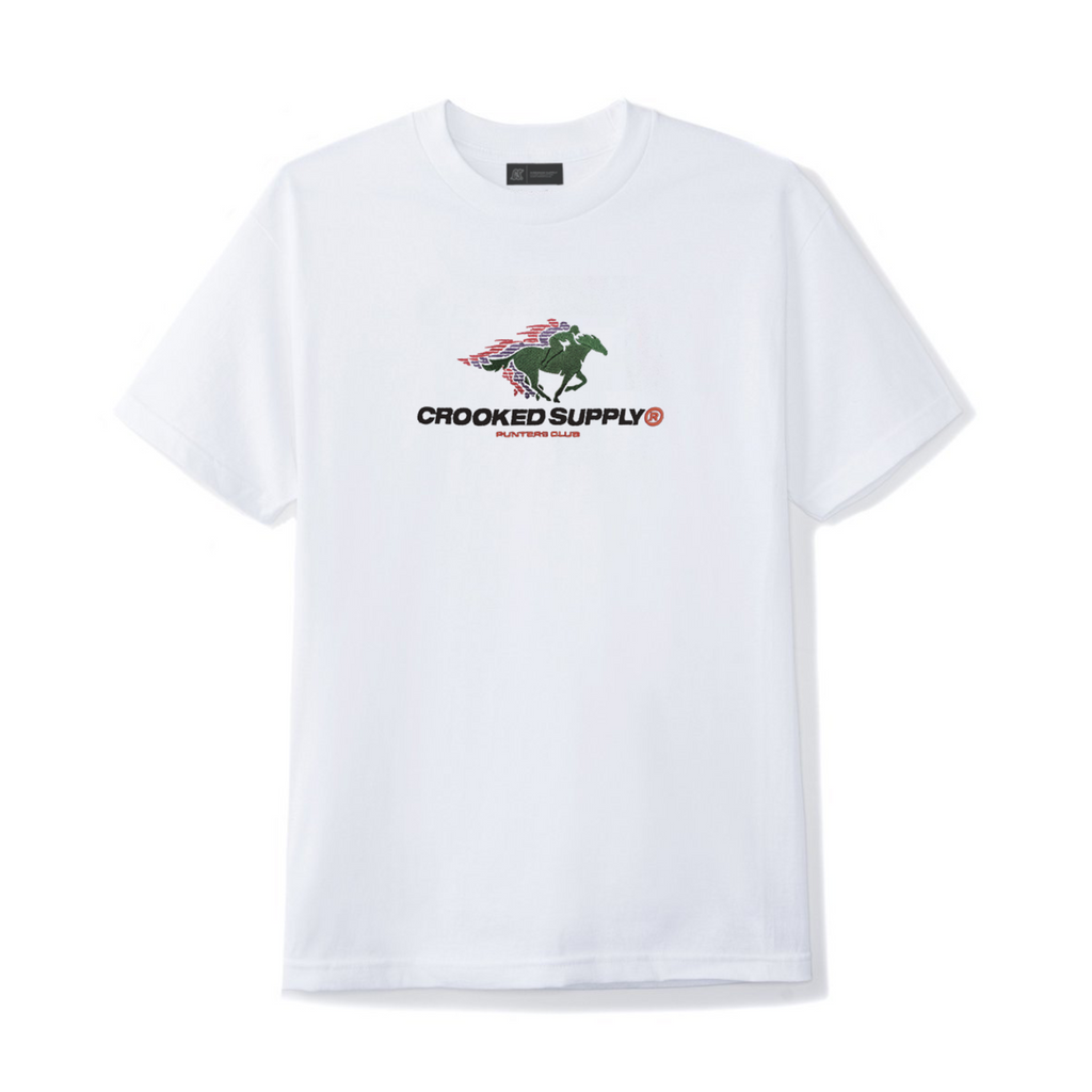 Punters Club 2 Tee - White (Embroidered Logo)