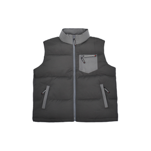 2-Tone Puffer Vest - Charcoal & Grey (Down Fill)