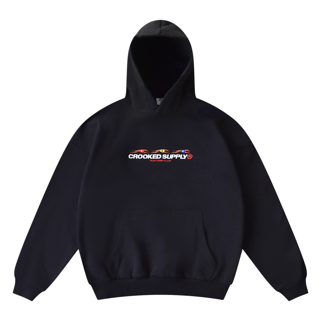 Punters Club Hoodie - Black (Embroidered Logo)