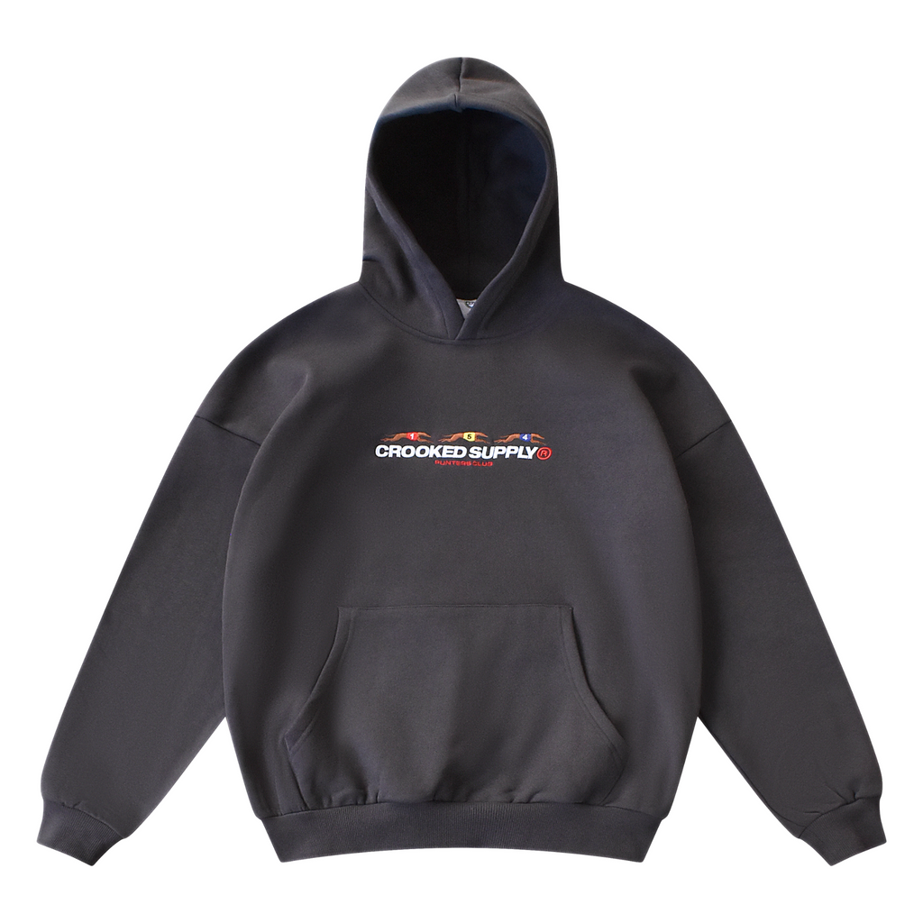 Punters Club Hoodie - Charcoal (Embroidered Logo)