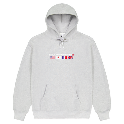 Flag Hoodie - Heather Grey (Embroidered Logo) – Crooked Supply