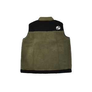 Sherpa Vest - Khaki Green & Black