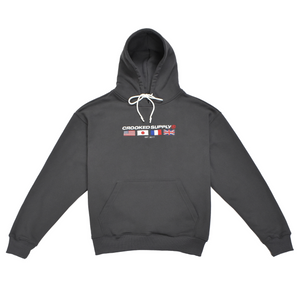 Flag Hoodie - Charcoal (Embroidered Logo)