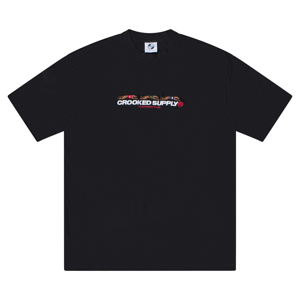 (New) Punters Club Tee - Black (Embroidered Logo)