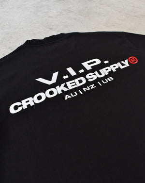 (New) V.I.P. Tee - Black (Embroidered Logo)