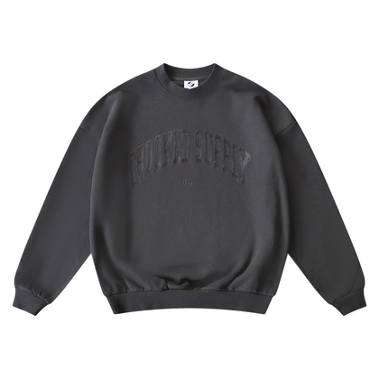 Jersey Crewneck - Charcoal (Embroidered Logo) – Crooked Supply