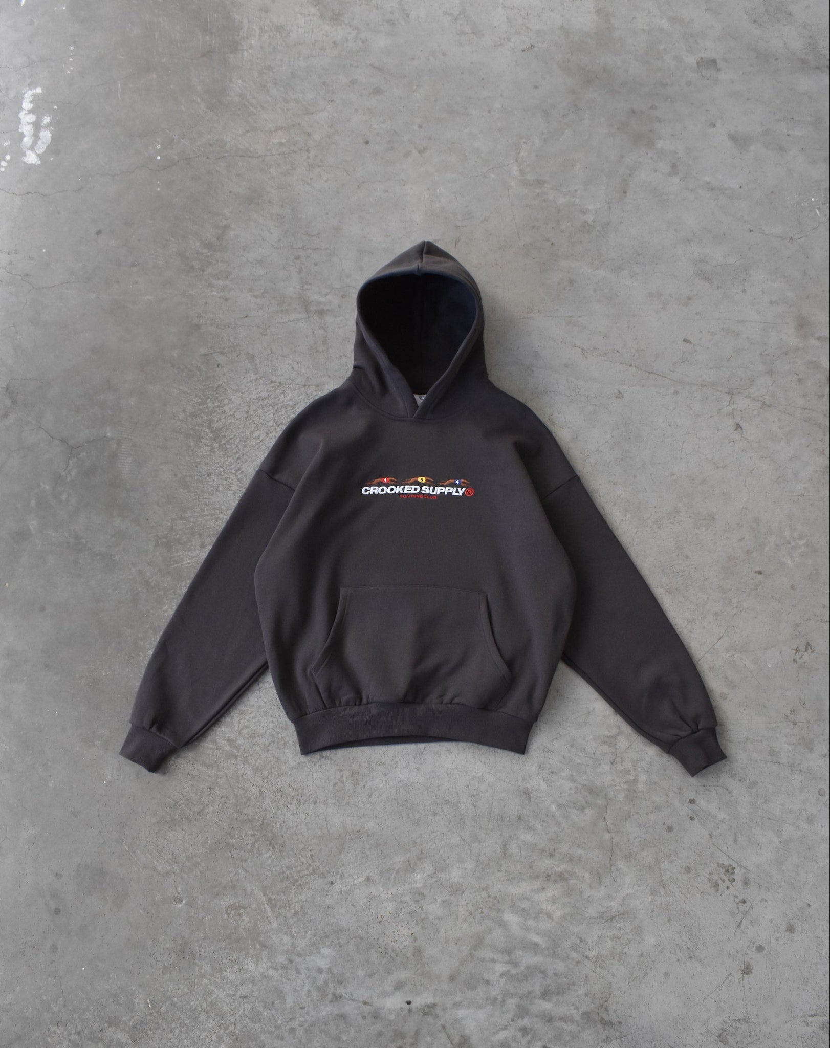 Punters Club Hoodie - Charcoal (Embroidered Logo)
