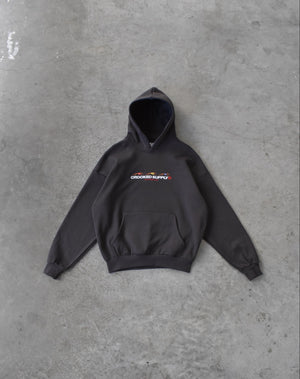 Punters Club Hoodie - Charcoal (Embroidered Logo)