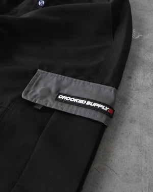 (New) 2-Tone Baggy Cargo Pants - Black & Grey