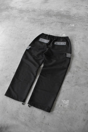 2-Tone Baggy Cargo Pants - Black & Grey