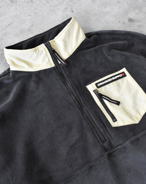 Comfy Fleece 1/2 Zip - Charcoal & Cream