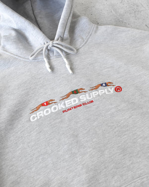 (New) Punters Club Hoodie - Heather Grey (Embroidered Logo)