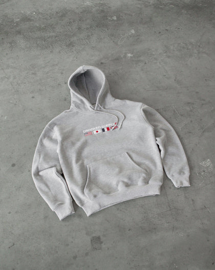 LÝFT × COR Limited Flag Hoodie グレー Lサイズ Mixed Flag ZipUp Hoodie - Grey – LÝFT