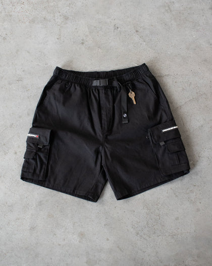 Explore Cargo Shorts - Black (Detachable Bag) – Crooked Supply