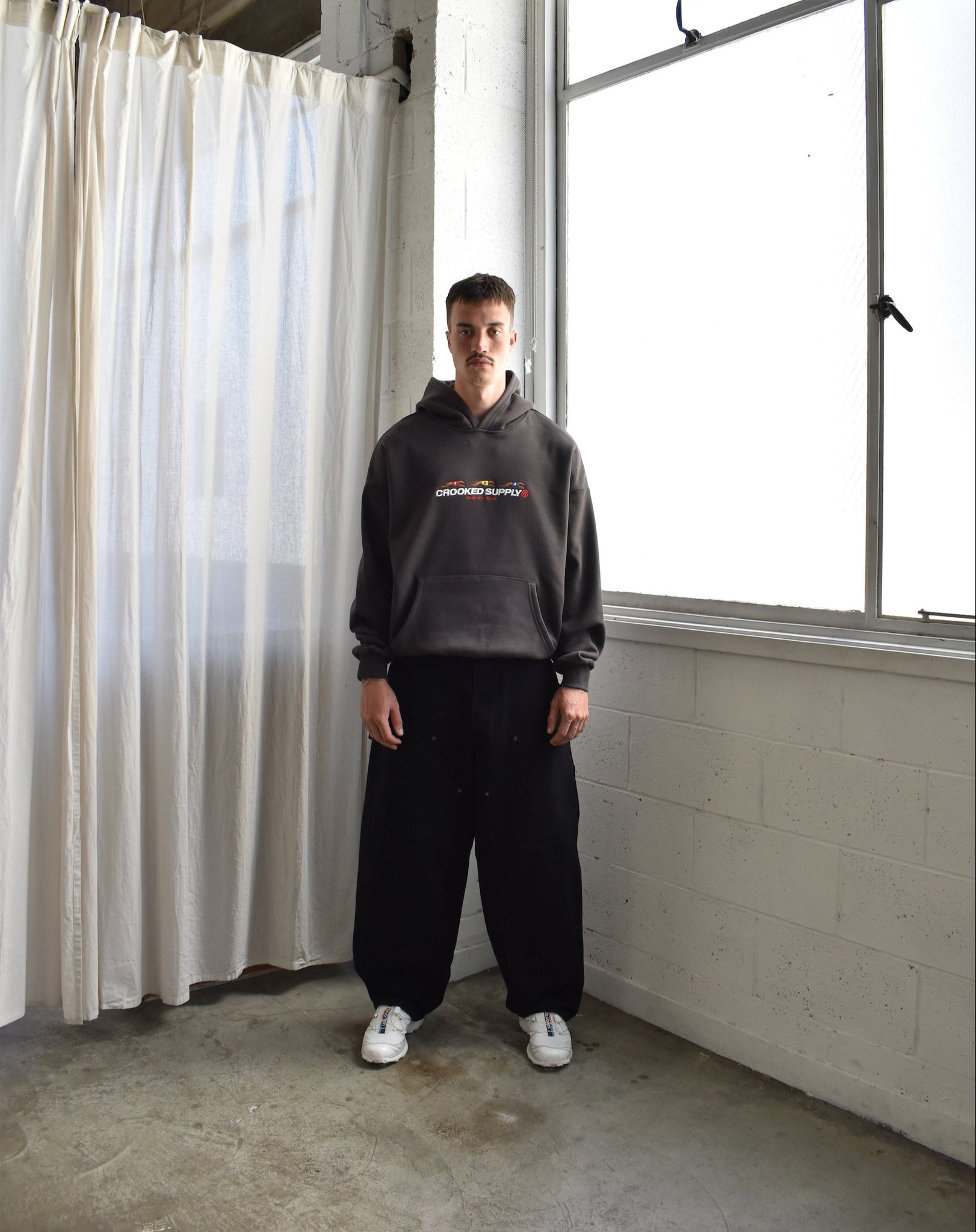 Punters Club Hoodie - Charcoal (Embroidered Logo)