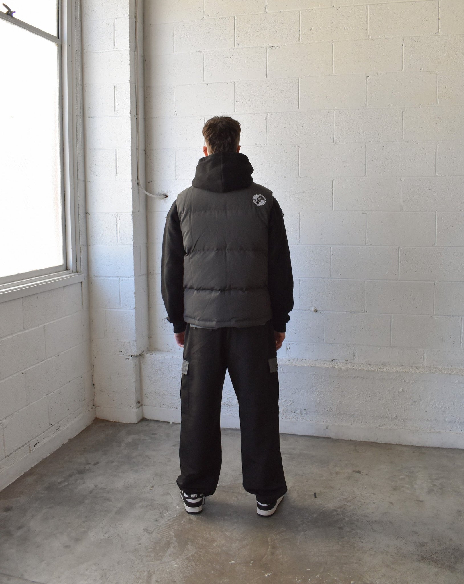2-Tone Puffer Vest - Charcoal & Grey (Down Fill)