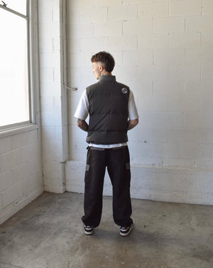 2-Tone Puffer Vest - Charcoal & Grey (Down Fill)