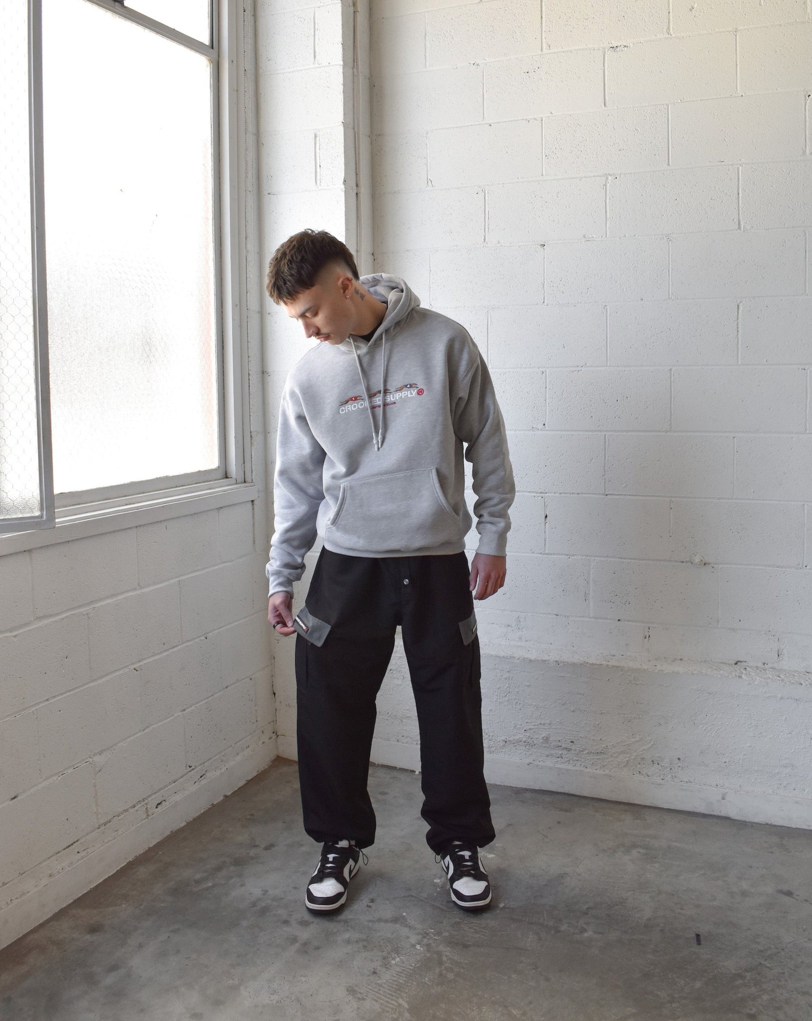 (New) Punters Club Hoodie - Heather Grey (Embroidered Logo)