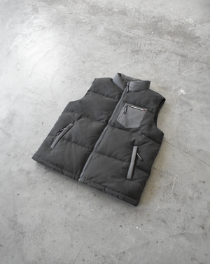 2-Tone Puffer Vest - Charcoal & Grey (Down Fill)