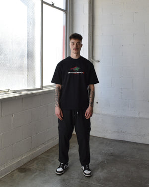 Punters Club 2 Tee - Black (Embroidered Logo)
