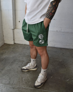 Logo Mesh Shorts - Green (5" Inseam)