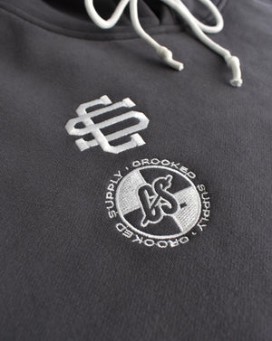 VIP Hoodie - Charcoal (Embroidered Logo + Back Print)