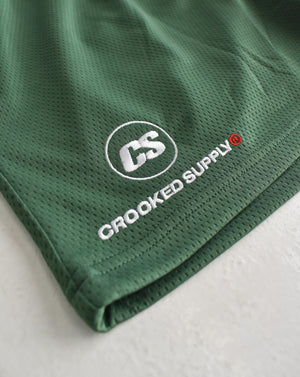 Logo Mesh Shorts - Green (5" Inseam)