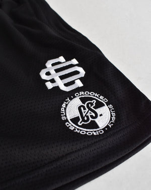 Logo Mesh Shorts - Black (5" Inseam)