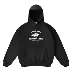 Punters Club Jockey Hoodie - Black (Embroidered Logo)