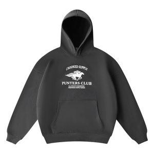 Punters Club Jockey Hoodie - Charcoal (Embroidered Logo)