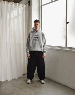 Punters Club Jockey Hoodie - Heather Grey (Embroidered Logo)