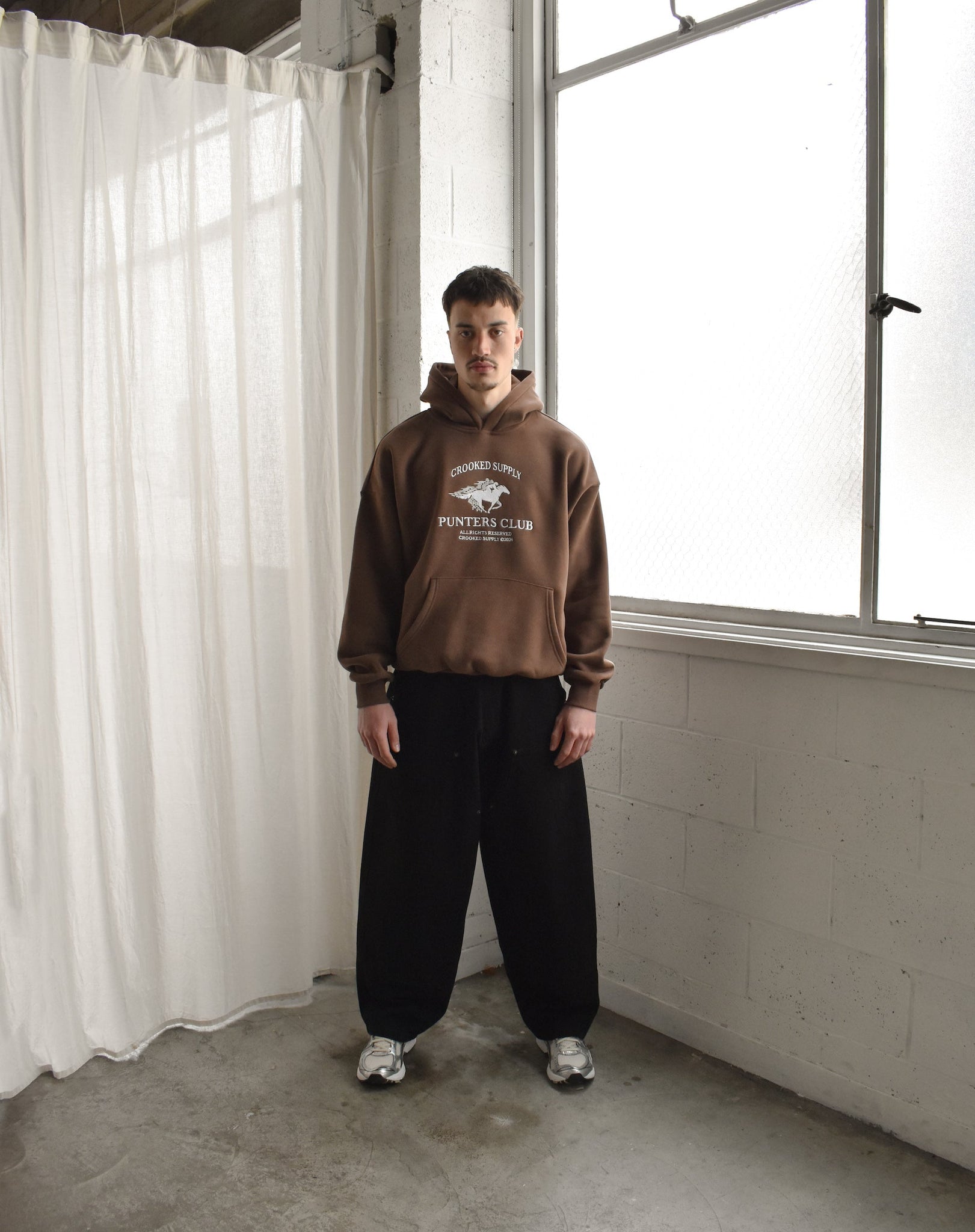 Punters Club Jockey Hoodie - Brown (Embroidered Logo)