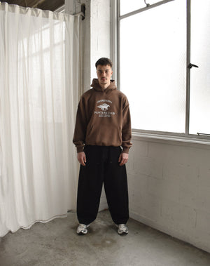 Punters Club Jockey Hoodie - Brown (Embroidered Logo)
