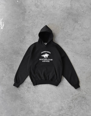 Punters Club Jockey Hoodie - Black (Embroidered Logo)