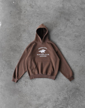 Punters Club Jockey Hoodie - Brown (Embroidered Logo)