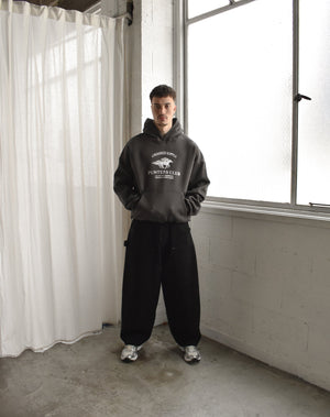 Punters Club Jockey Hoodie - Charcoal (Embroidered Logo)