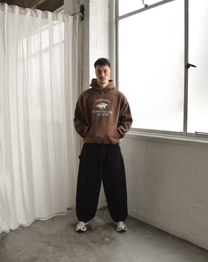 Punters Club Jockey Hoodie - Brown (Embroidered Logo)