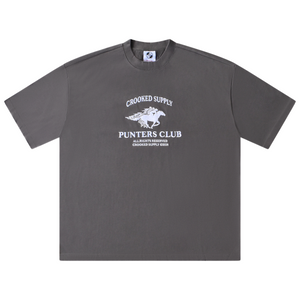 Punters Club Jockey T-shirt - Charcoal (Embroidered Logo)