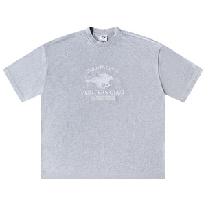 Punters Club Jockey T-shirt - Grey (Embroidered Logo)
