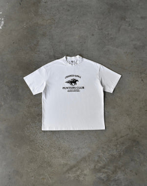 Punters Club Jockey T-shirt - White (Embroidered Logo)