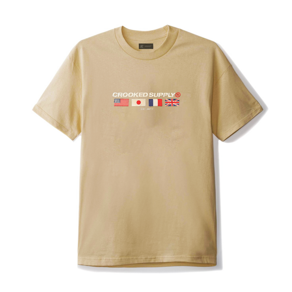 Flag Tee - Sand (Embroidered Logo)