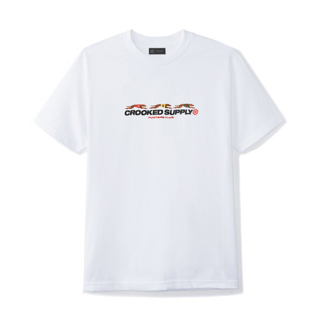 Punters Club Tee - White (Embroidered Logo)