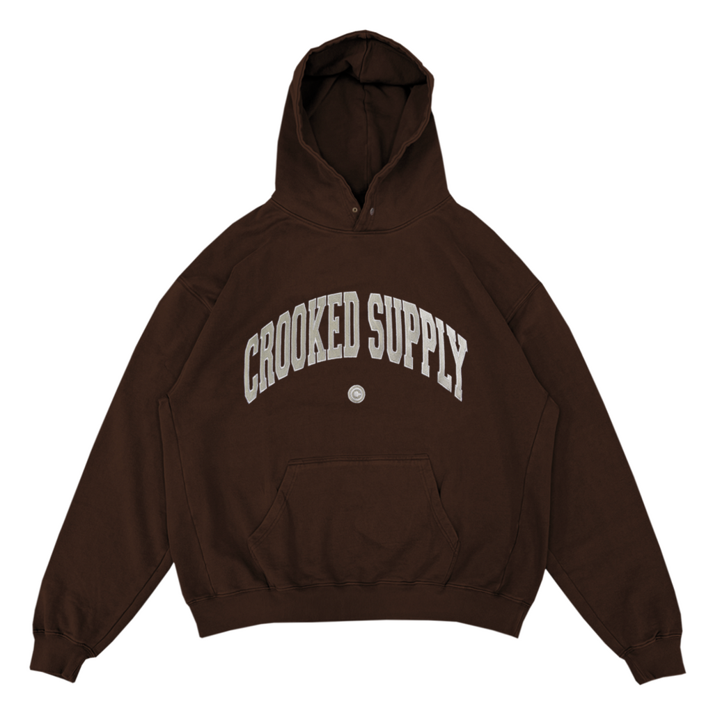 Jersey Hoodie - Brown (Embroidered Logo)