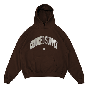 Jersey Hoodie - Brown (Embroidered Logo)
