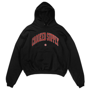 Jersey Hoodie - Black (Embroidered Logo)