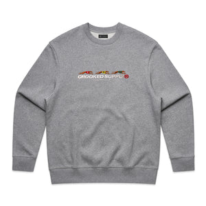 Punters Club Crew - Grey (Embroidered Logo)(Oversized)