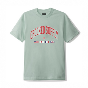 Jersey x Flag Tee - Sage